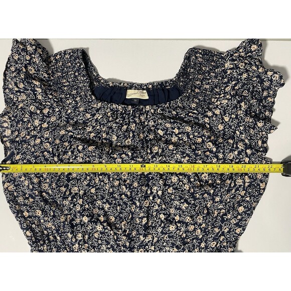 Universal Thread Navy Blue Pink Floral Flutter Sleeve Tiered Maxi Dress Boho XXL - Picture 10 of 11